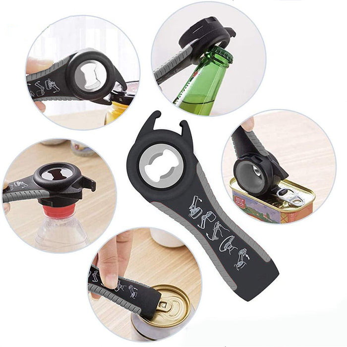 5-in-1 Manual Jar And Bottle Opener with Non-Slip Handle