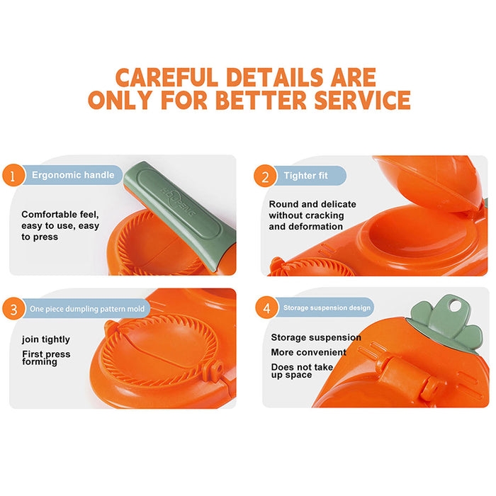 Food Grade PP Dumpling Press with 2 in 1 Dough Mould White