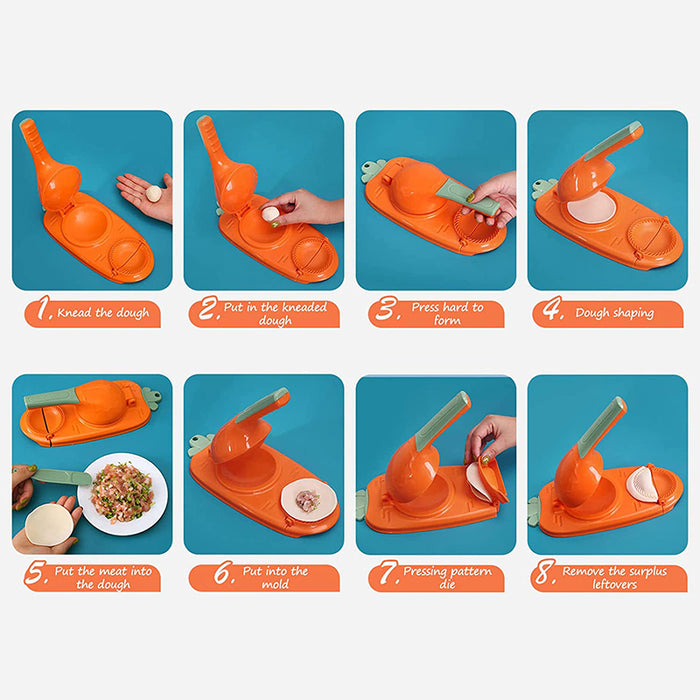 Food Grade PP Dumpling Press with 2 in 1 Dough Mould White