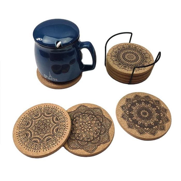 12 Pcs Wooden Nordic Coasters Non-Slip Waterproof Heat Resistant Drink Mats