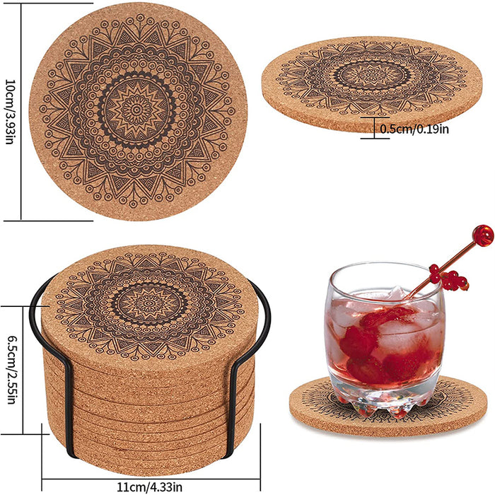12 Pcs Wooden Nordic Coasters Non-Slip Waterproof Heat Resistant Drink Mats