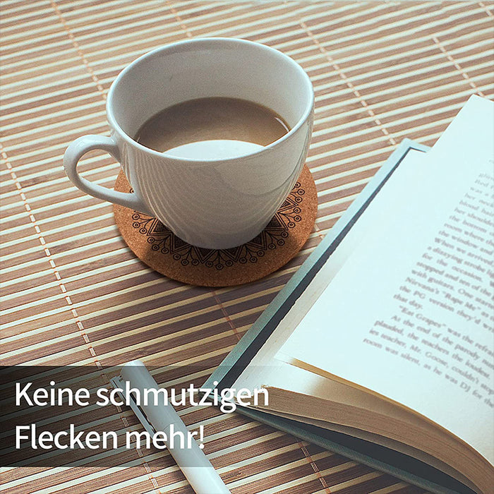 12 Pcs Wooden Nordic Coasters Non-Slip Waterproof Heat Resistant Drink Mats