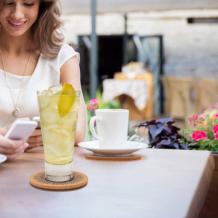 12 Pcs Wooden Nordic Coasters Non-Slip Waterproof Heat Resistant Drink Mats