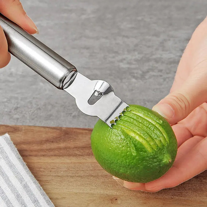 Stainless Steel Lemon Zester Grater With Channel Knife Tool