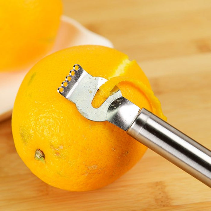 Stainless Steel Lemon Zester Grater With Channel Knife Tool