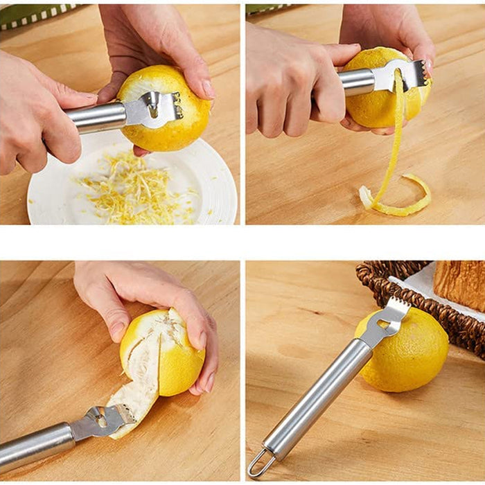 Stainless Steel Lemon Zester Grater With Channel Knife Tool