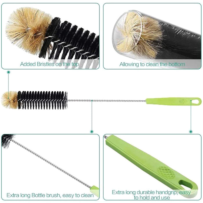 Long Handle Bottle Brush 304 Stainless Steel Nylon Bristles 40 cm