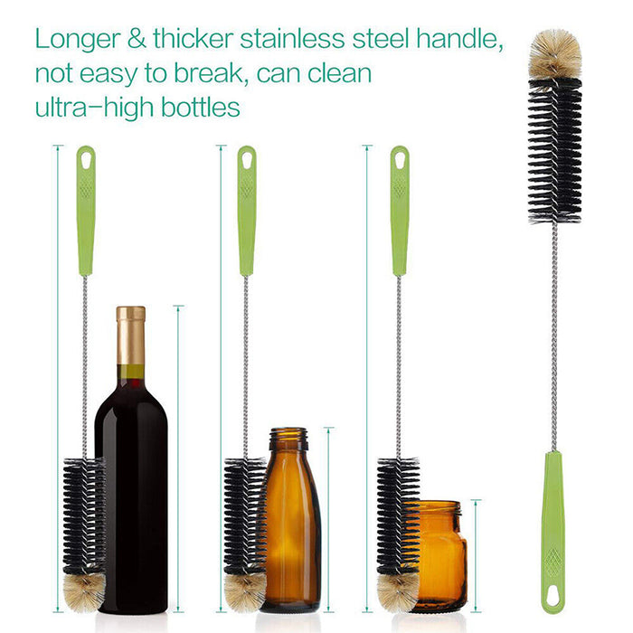 Long Handle Bottle Brush 304 Stainless Steel Nylon Bristles 40 cm