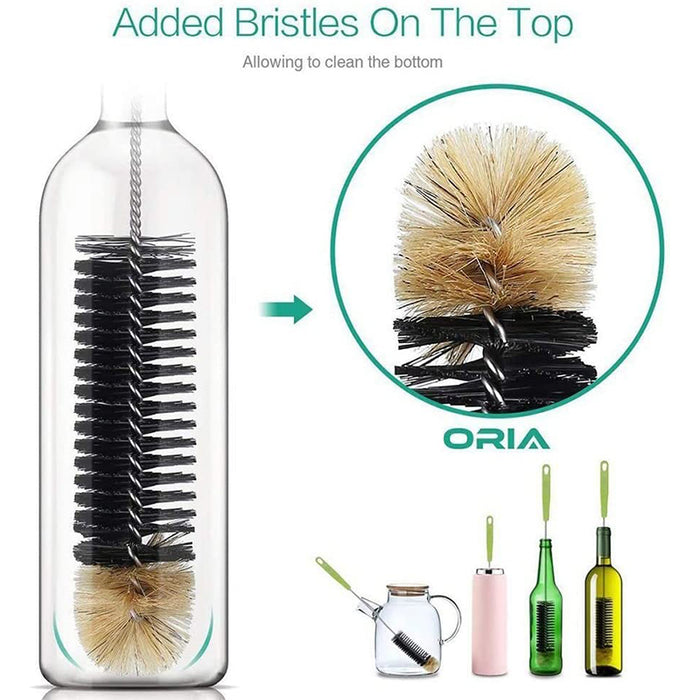 Long Handle Bottle Brush 304 Stainless Steel Nylon Bristles 40 cm