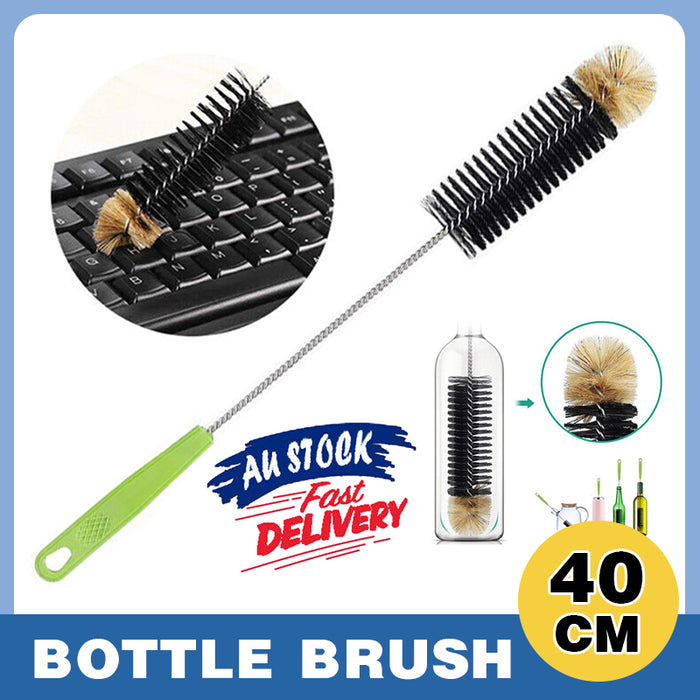 Long Handle Bottle Brush 304 Stainless Steel Nylon Bristles 40 cm