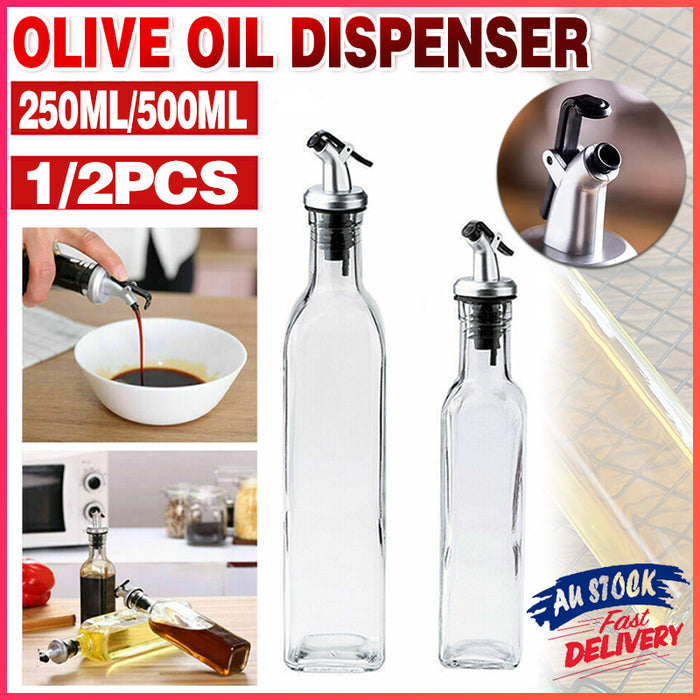 250/500ml Olive Oil Vinegar Pourer Dispenser Glass Bottle Kitchen Tools Cooking