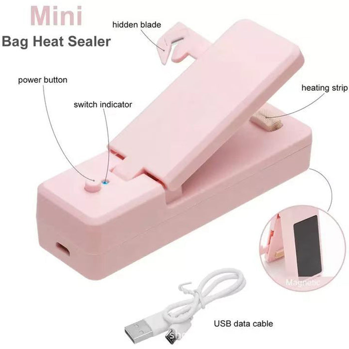 Portable USB Rechargeable Mini Heat Sealing Machine for Bags