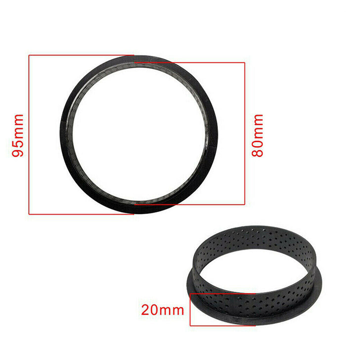 8 Pcs Circle Cake Mould Plastic Non-Stick Black, 95/80 mm