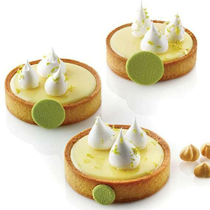 8 Pcs Circle Cake Mould Plastic Non-Stick Black, 95/80 mm