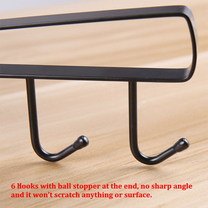 2/4 Pcs Under Shelf Hanging Rack 6 Hooks Premium Iron