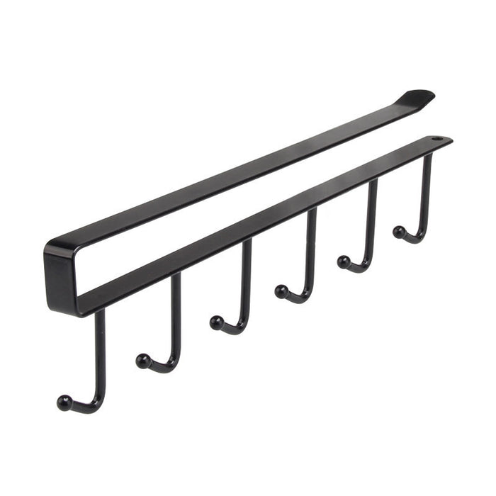 2/4 Pcs Under Shelf Hanging Rack 6 Hooks Premium Iron