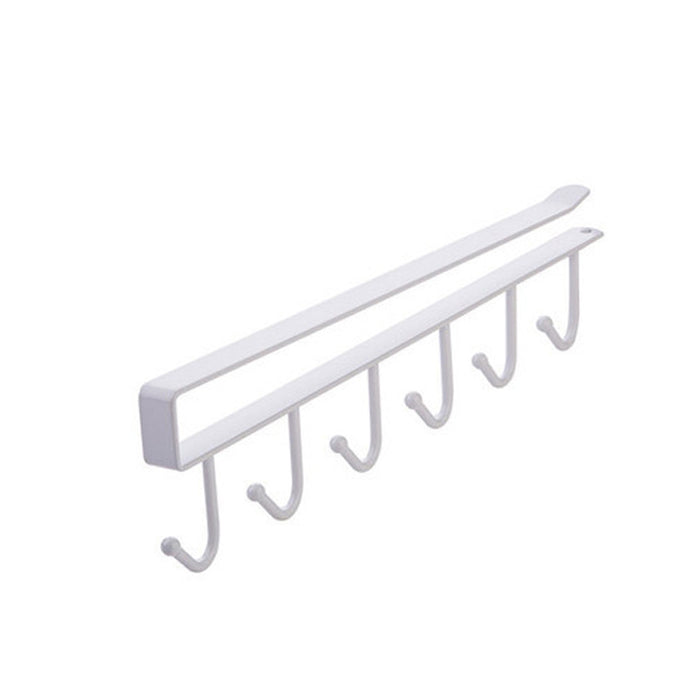 2/4 Pcs Under Shelf Hanging Rack 6 Hooks Premium Iron