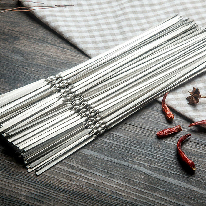 Stainless Steel Flat Skewers, 27–28cm