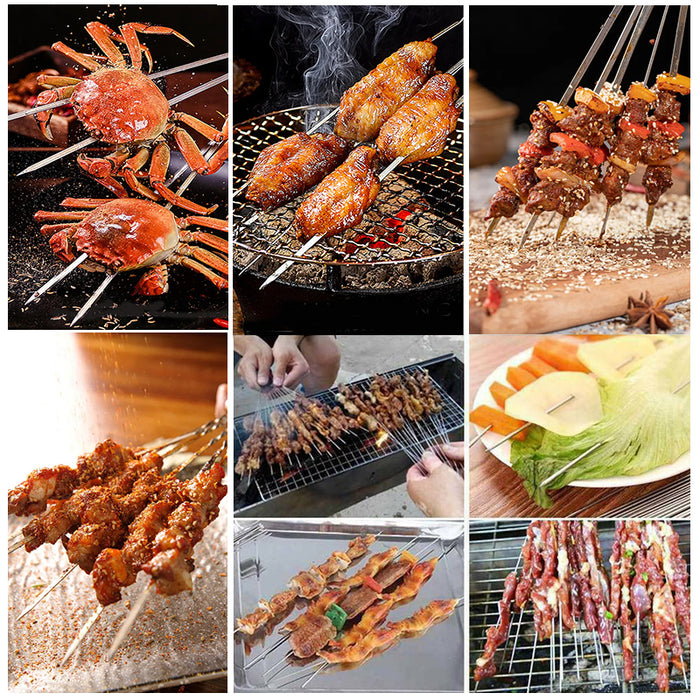 Stainless Steel Flat Skewers, 27–28cm