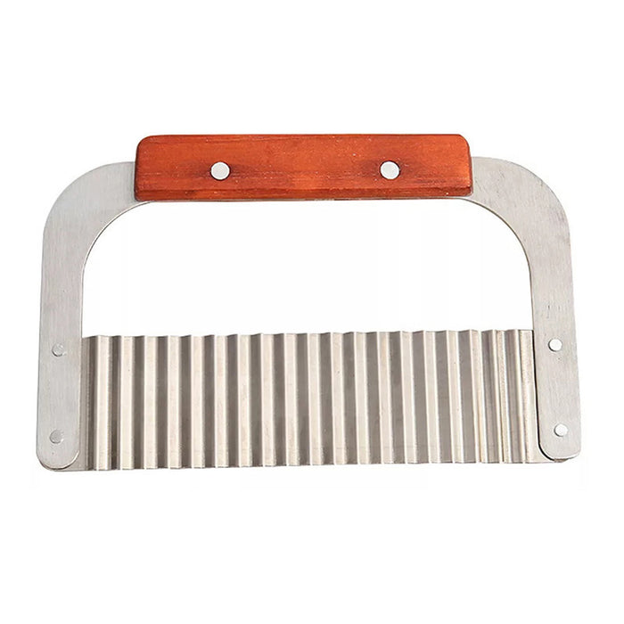 Potato Cutter Stainless Steel Blade Wooden Handle 18×12 cm