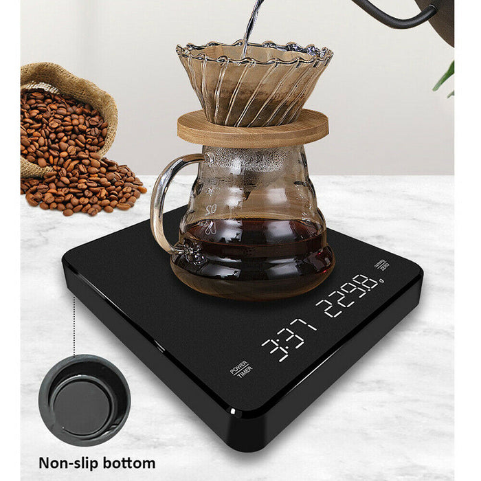 Coffee Scale with Timer 0.1g Accuracy Type C Rechargeable 3kg