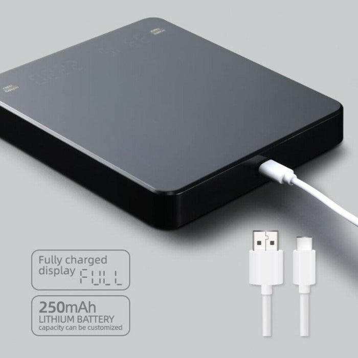 Coffee Scale with Timer 0.1g Accuracy Type C Rechargeable 3kg