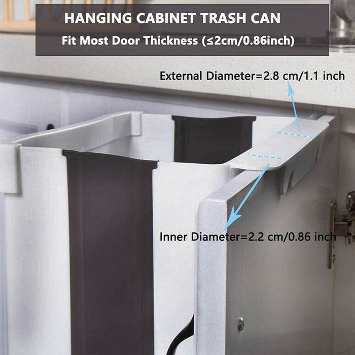 Foldable Hanging Trash Can Space-Saving Kitchen Bin