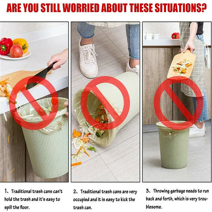 Foldable Hanging Trash Can Space-Saving Kitchen Bin