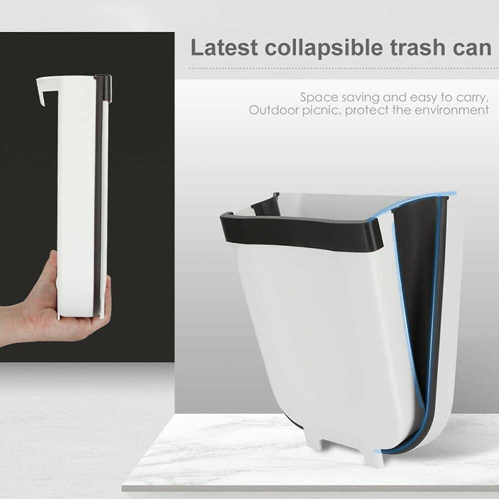 Foldable Hanging Trash Can Space-Saving Kitchen Bin
