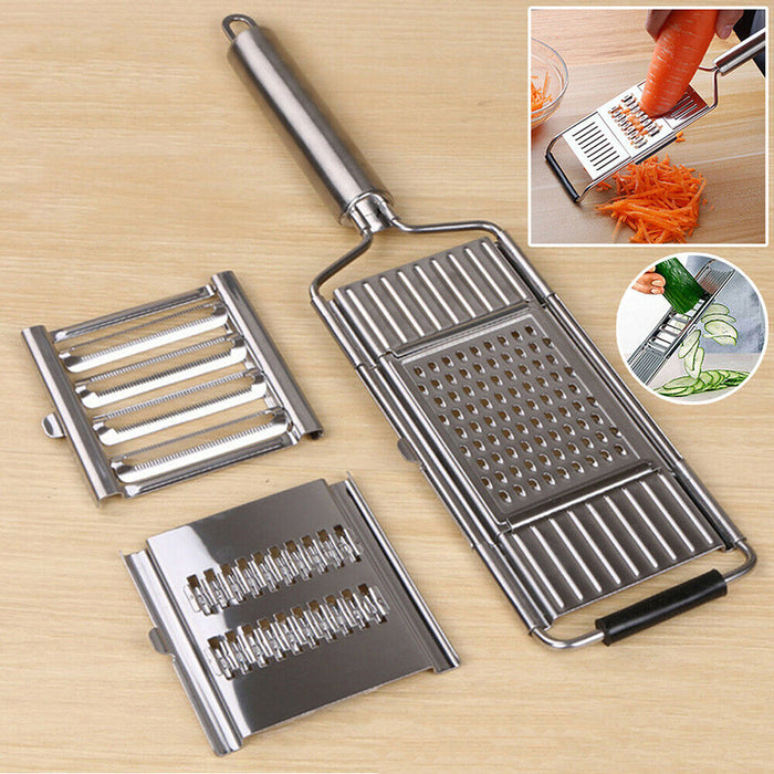 3-in-1 Stainless Steel Handheld Grater Set with Ergonomic Handle