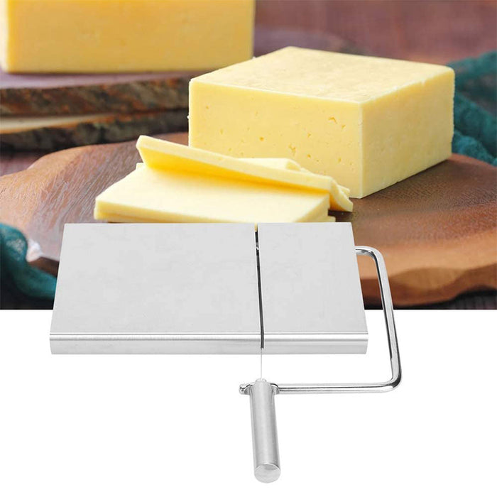 Stainless Steel Cheese Wire Cutter Non-Slip Base Silver