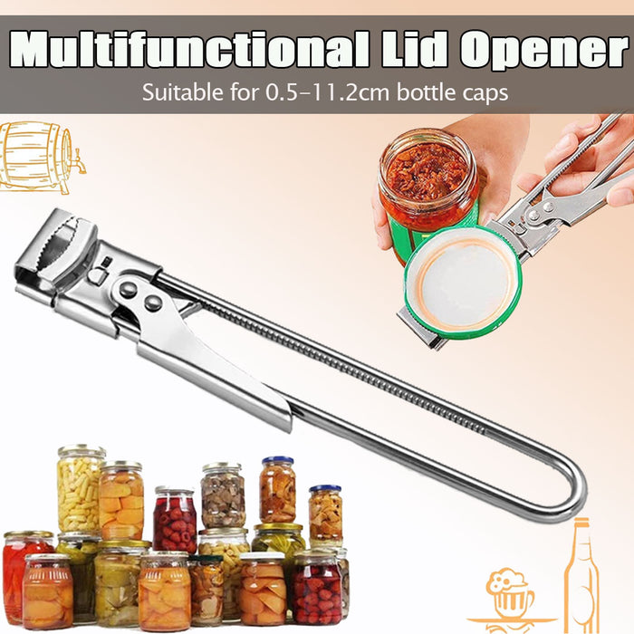 Adjustable Stainless Steel Jar Lid Opener Anti-Slip Handle Kitchen Tool