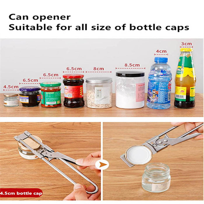 Adjustable Stainless Steel Jar Lid Opener Anti-Slip Handle Kitchen Tool