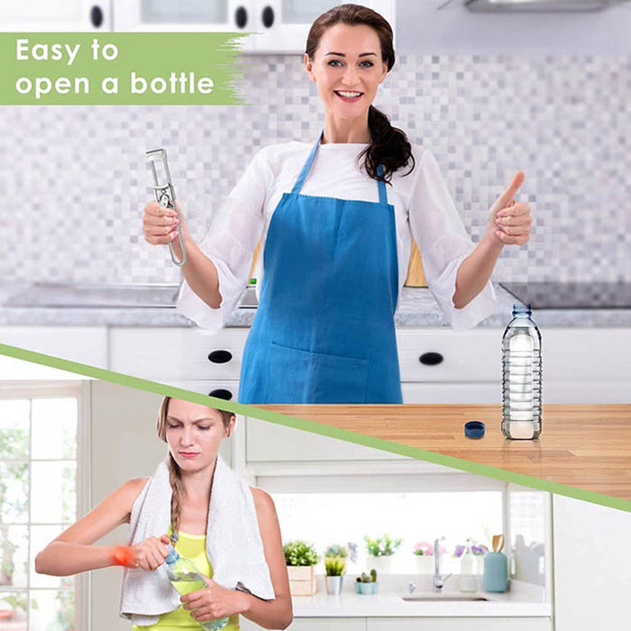 Adjustable Stainless Steel Jar Lid Opener Anti-Slip Handle Kitchen Tool