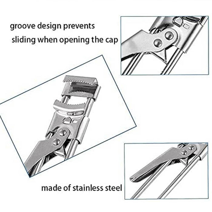 Adjustable Stainless Steel Jar Lid Opener Anti-Slip Handle Kitchen Tool