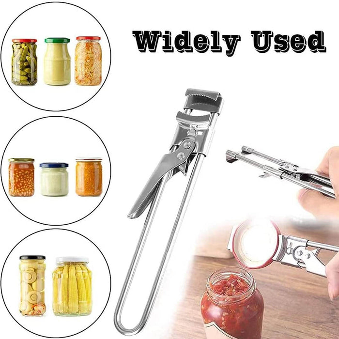Adjustable Stainless Steel Jar Lid Opener Anti-Slip Handle Kitchen Tool