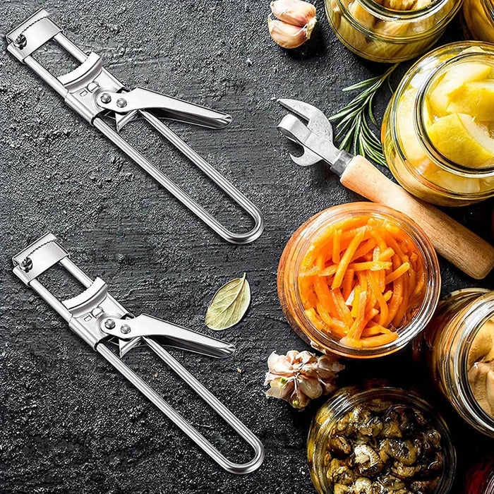 Adjustable Stainless Steel Jar Lid Opener Anti-Slip Handle Kitchen Tool