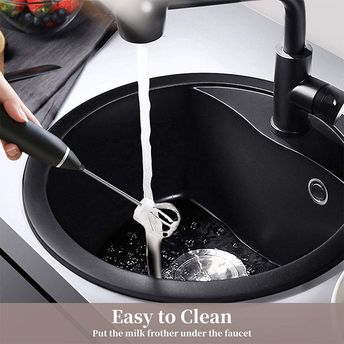 USB Rechargeable Egg Beater Milk Frother 3 Speeds 2 Whisks