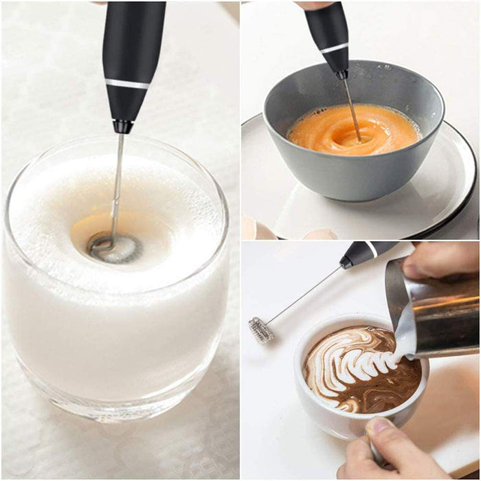 USB Rechargeable Egg Beater Milk Frother 3 Speeds 2 Whisks