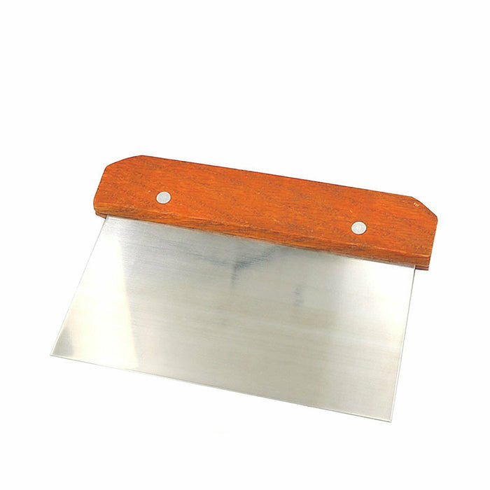Stainless Steel Dough Bench Scraper with Wooden Handle Kitchen Tool