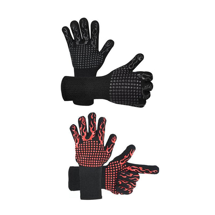 2 Pcs Silicone Oven Mitts Heat Resistant Kitchen Cooking Gloves 35cm