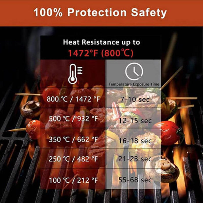 2 Pcs Silicone Oven Mitts Heat Resistant Kitchen Cooking Gloves 35cm