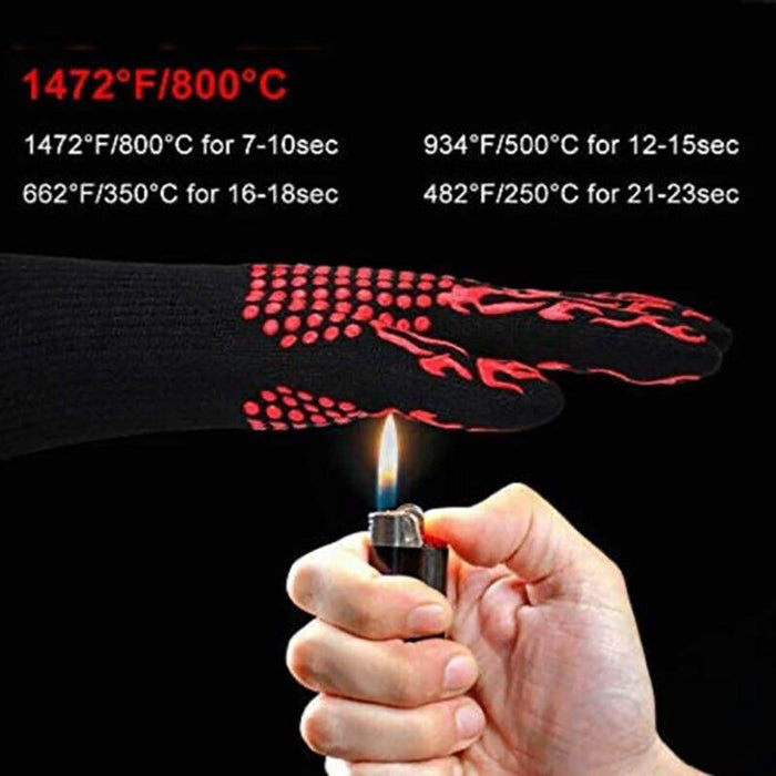 2 Pcs Silicone Oven Mitts Heat Resistant Kitchen Cooking Gloves 35cm