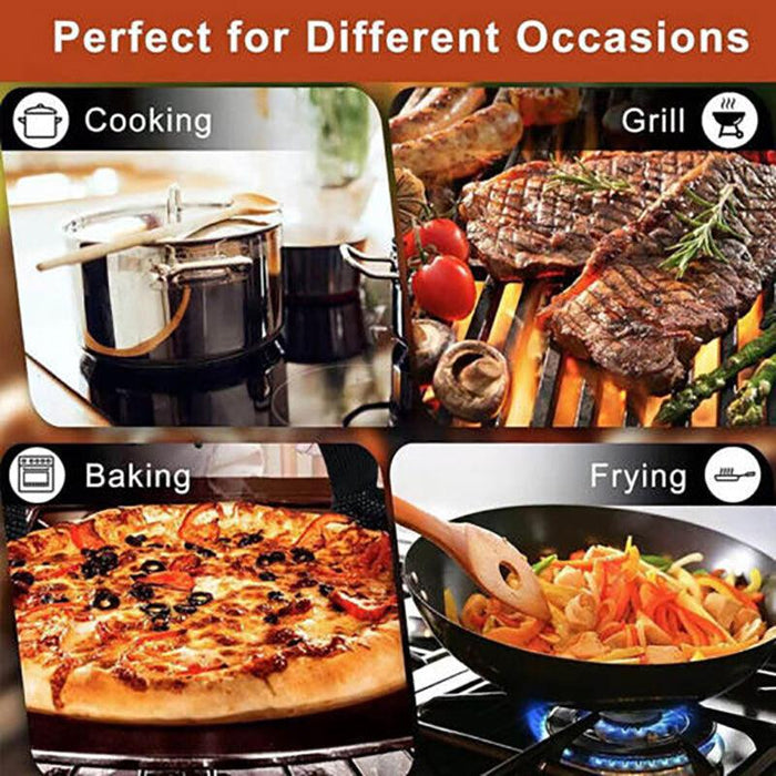 2 Pcs Silicone Oven Mitts Heat Resistant Kitchen Cooking Gloves 35cm