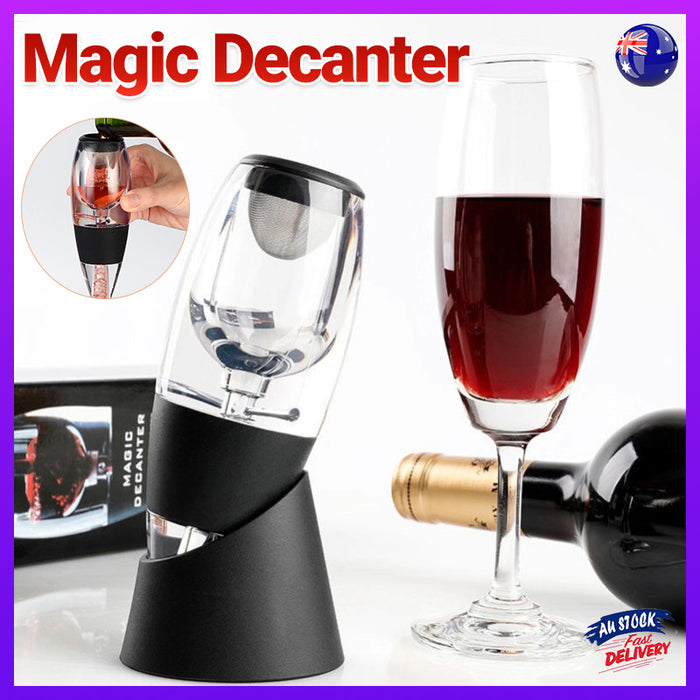 Magic Decanter Wine Aerator Acrylic Black Dishwasher Safe