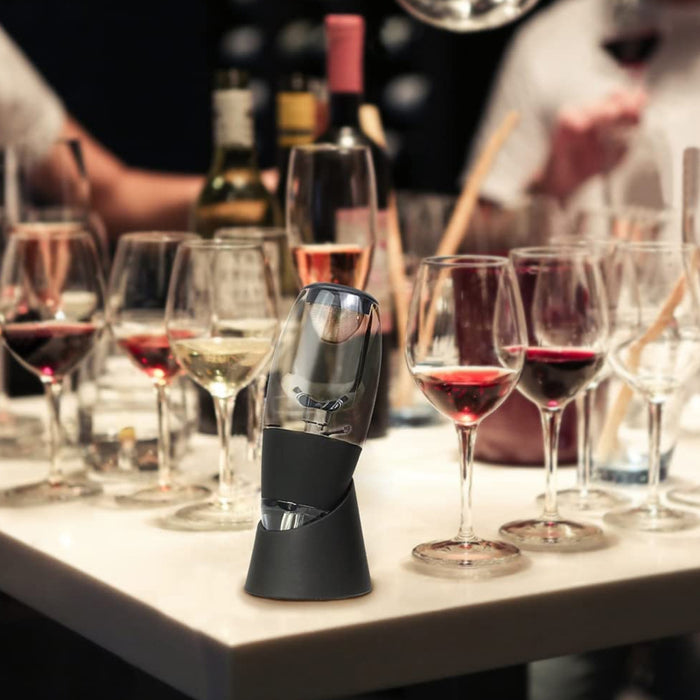 Magic Decanter Wine Aerator Acrylic Black Dishwasher Safe