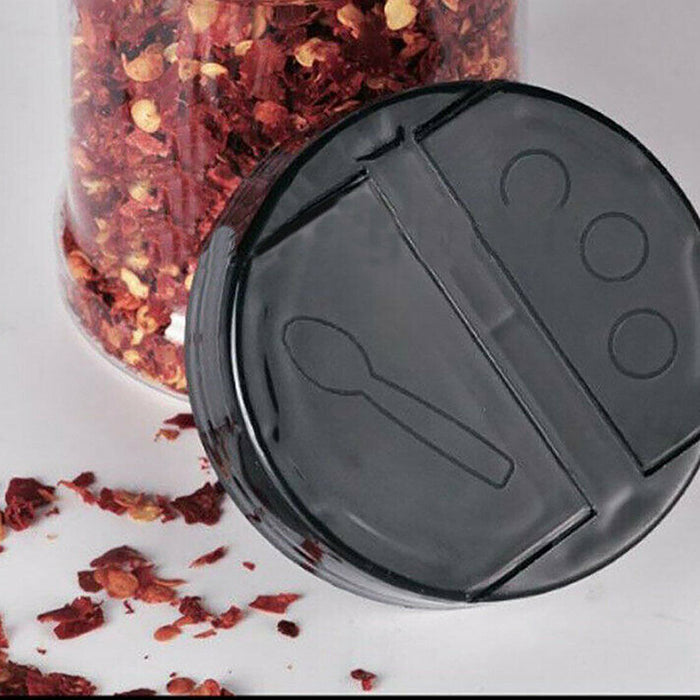 100ml Plastic Spice Jars with Dual Flip Lids Transparent Storage Bottles