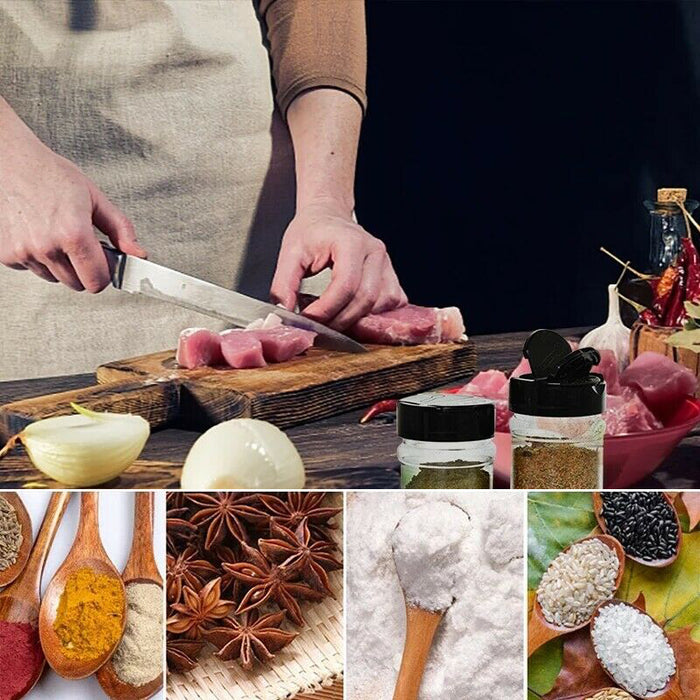 100ml Plastic Spice Jars with Dual Flip Lids Transparent Storage Bottles