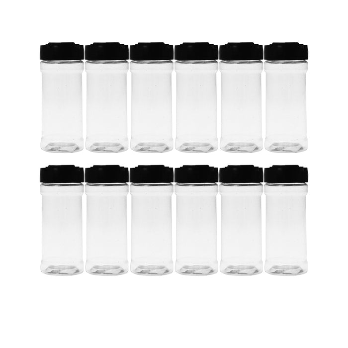 100ml Plastic Spice Jars with Dual Flip Lids Transparent Storage Bottles