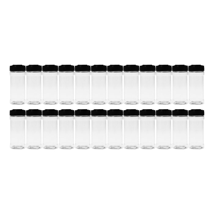 100ml Plastic Spice Jars with Dual Flip Lids Transparent Storage Bottles